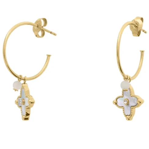 Дамски обеци от Медицинска стомана - с форма - - Злато