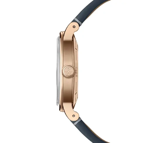 Мъжки ръчен часовник с автоматичен механизъм - корпус от Стомана - Естествена кожа - цвят Син Син