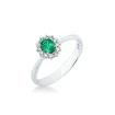 Дамски пръстен от 18K Злато Бяло - с форма - Изумруд Диаманти