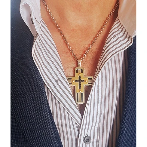 Мъжки колие от 925 Сребро - с форма Кръст