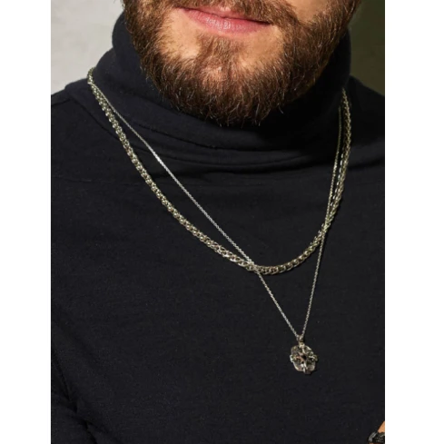 Мъжки колие от Сребро - с форма