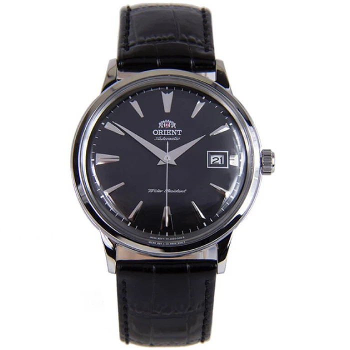 Мъжки ръчен часовник с автоматичен механизъм - корпус от Стомана - Естествена кожа - цвят Черен Черен