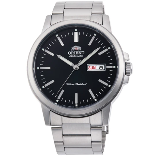 Мъжки ръчен часовник с автоматичен механизъм - корпус от Стомана - Стоманена верижка - цвят Черен Сив