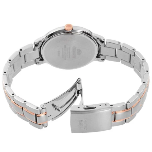 Мъжки ръчен часовник с кварцов механизъм - корпус от Стомана - Стоманена верижка - цвят Бял Розово Злато