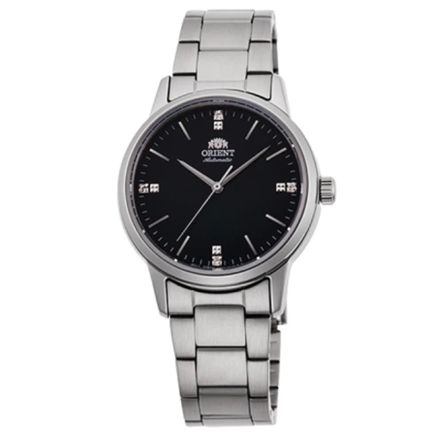 Дамски ръчен часовник с автоматичен механизъм - корпус от Стомана - Стоманена верижка - цвят Черен Сив