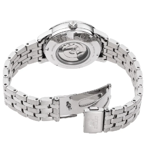 Мъжки ръчен часовник с автоматичен механизъм - корпус от Розово злато - Стоманена верижка - цвят Син Сив