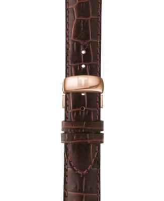 Мъжки ръчен часовник с автоматичен механизъм - корпус от Стомана - Естествена кожа - цвят Бял Кафяв