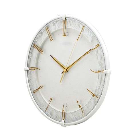 Унисекс стенен часовник с кварцов механизъм - цвят Бял