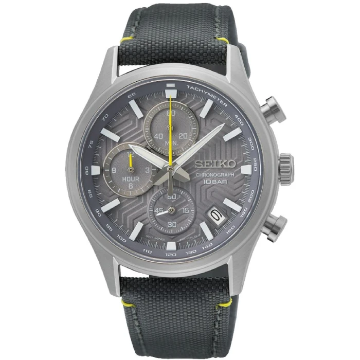 Мъжки ръчен часовник с кварцов механизъм - корпус от Стомана - Текстил - цвят Сив Сив