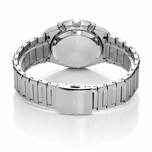 Мъжки ръчен часовник с кварцов механизъм - корпус от Стомана - Стоманена верижка - цвят Син Сив