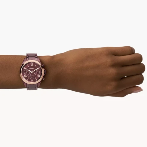 Дамски ръчен часовник с кварцов механизъм - корпус от Стомана - Стоманена верижка - цвят Червен