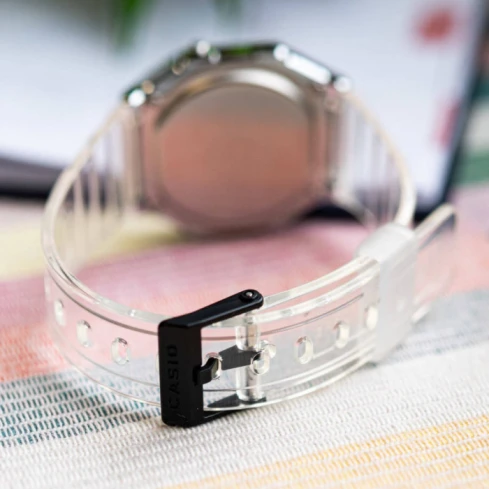 Унисекс ръчен часовник с кварцов механизъм - корпус от Полимер - Полимер - цвят Черен Бял