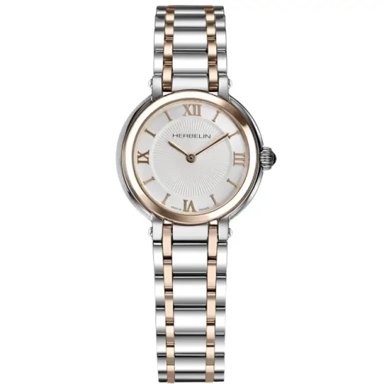 Дамски ръчен часовник с кварцов механизъм - корпус от Стомана - Стоманена верижка - цвят Бял Розово Злато