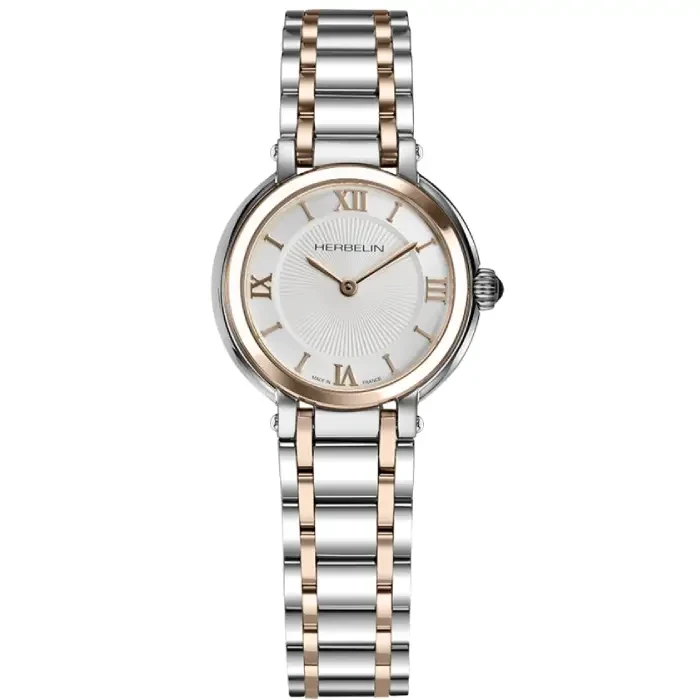 Дамски ръчен часовник с кварцов механизъм - корпус от Стомана - Стоманена верижка - цвят Бял Розово Злато