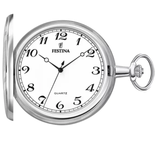 Мъжки ръчен часовник с кварцов механизъм - корпус от Стомана - цвят Бял