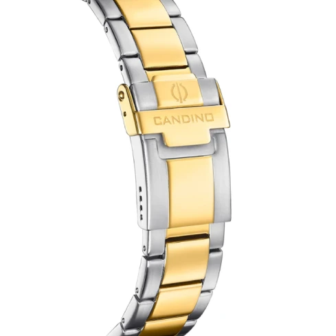 Мъжки ръчен часовник с кварцов механизъм - корпус от Стомана - Стоманена верижка - цвят Син Злато