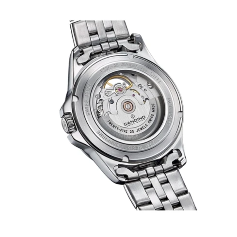 Мъжки ръчен часовник с автоматичен механизъм - корпус от Стомана - Стоманена верижка - цвят Бял Сив