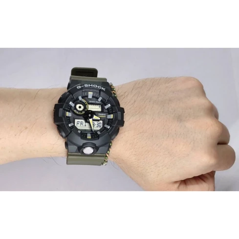 Мъжки ръчен часовник с кварцов механизъм - корпус от Полимер - Полимер - цвят Черен Кафяв