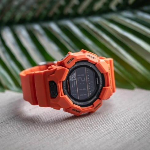 Мъжки ръчен часовник с кварцов механизъм - корпус от Полимер - Полимер - цвят Черен Оранжев