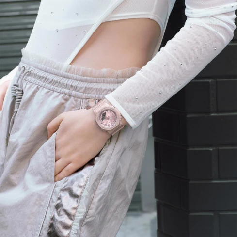 Дамски ръчен часовник с кварцов механизъм - корпус от Стомана - Полимер - цвят Розов Розов