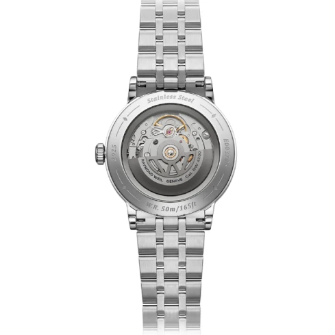 Мъжки ръчен часовник с автоматичен механизъм - корпус от Стомана - Стоманена верижка - цвят Черен Сив