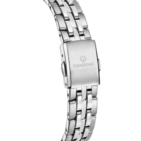 Дамски ръчен часовник с кварцов механизъм - корпус от Стомана - Стоманена верижка - цвят Седеф Сив