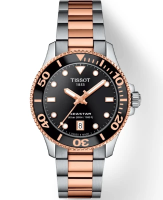 Дамски ръчен часовник с кварцов механизъм - корпус от Стомана - Стоманена верижка - цвят Черен Биколор