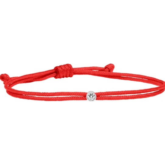 Унисекс гривна от 925 Сребро - с форма Амулет - Диаманти - Бяло родиево покритие