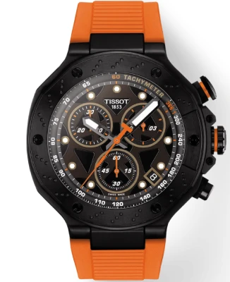 Мъжки ръчен часовник с кварцов механизъм - корпус от Стомана - Силиконова каишка - цвят Черен Тюркоаз