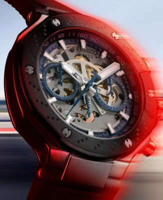 Мъжки ръчен часовник с автоматичен механизъм - корпус от Стомана - Силиконова каишка - цвят Скелетон Черен