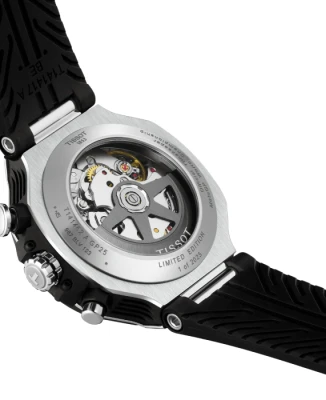 Мъжки ръчен часовник с автоматичен механизъм - корпус от Стомана - Силиконова каишка - цвят Скелетон Черен