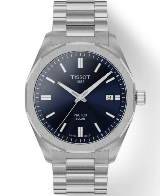 Мъжки ръчен часовник с кварцов механизъм - корпус от Стомана - Стоманена верижка - цвят Син Сив