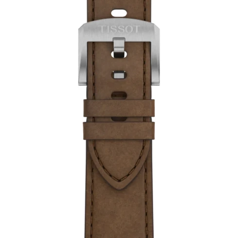 Мъжки ръчен часовник с кварцов механизъм - корпус от Стомана - Естествена кожа - цвят Сребрист Сив