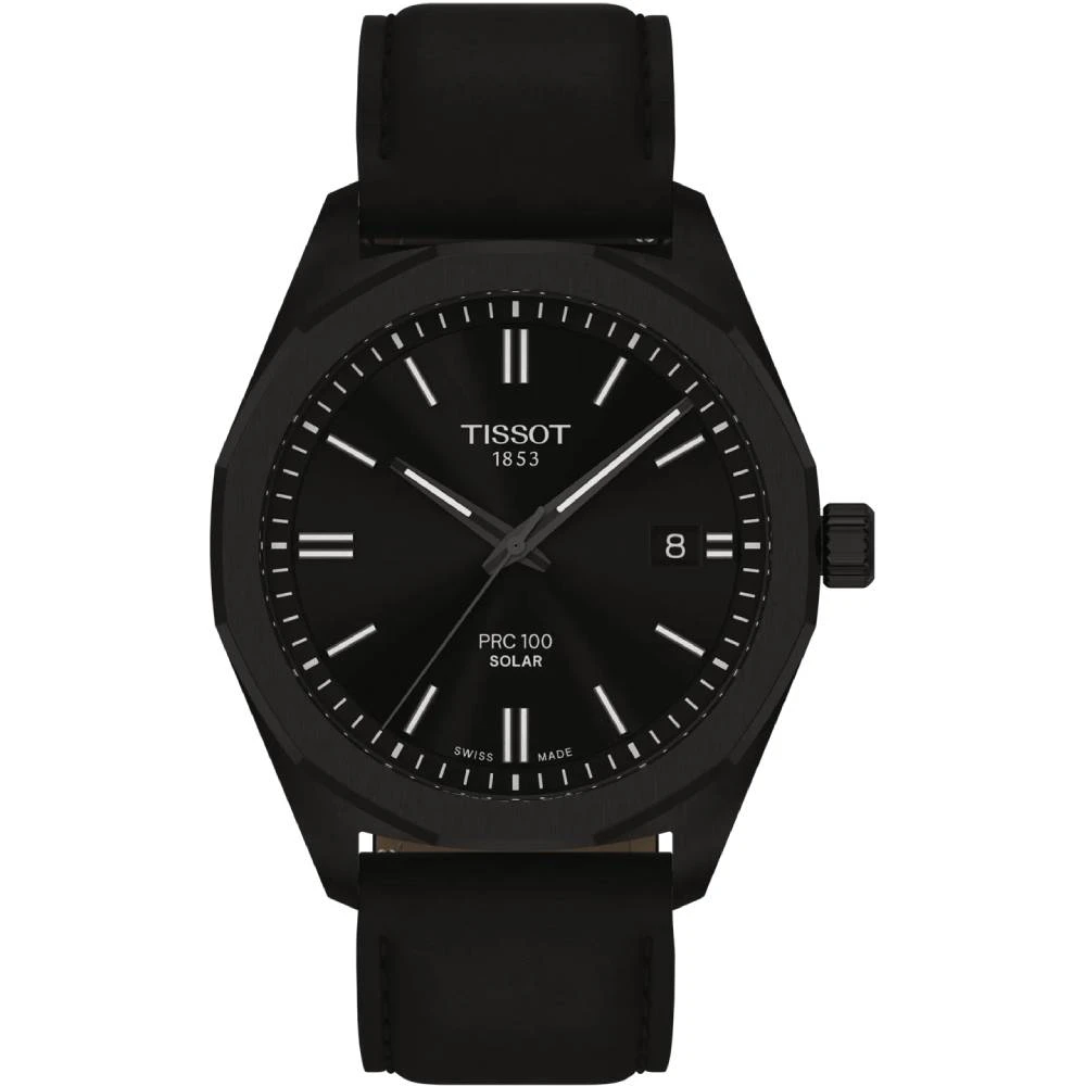 Мъжки ръчен часовник с кварцов механизъм - корпус от Стомана - Естествена кожа - цвят Черен Сив