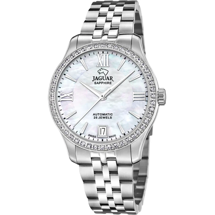 Дамски ръчен часовник с автоматичен механизъм - корпус от Стомана - Стоманена верижка - цвят Седеф Сив