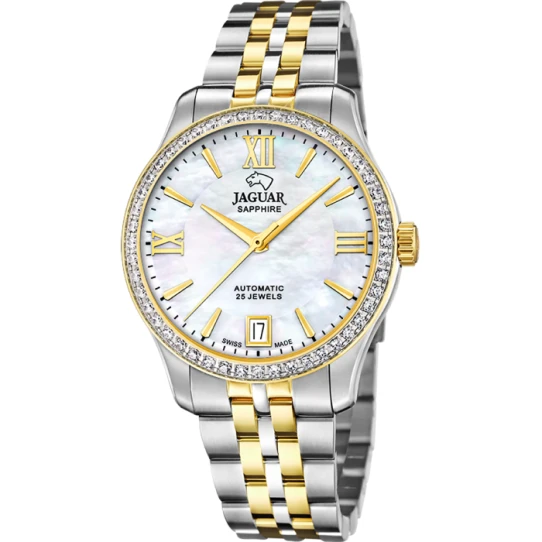 Дамски ръчен часовник с автоматичен механизъм - корпус от Стомана - Стоманена верижка - цвят Седеф Сив