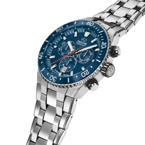 Мъжки ръчен часовник с автоматичен механизъм - корпус от Стомана - Силиконова каишка - цвят Син Сив