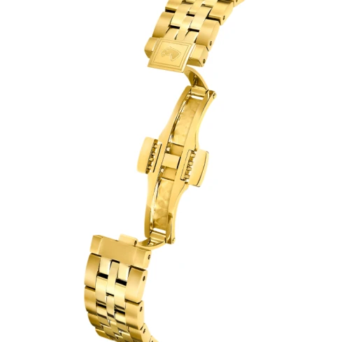 Дамски ръчен часовник с автоматичен механизъм - корпус от Стомана - Стоманена верижка - цвят Черен Сив