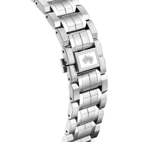 Мъжки ръчен часовник с кварцов механизъм - корпус от Стомана - Стоманена верижка - цвят Черен Сив