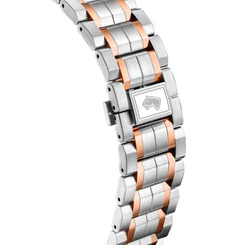 Мъжки ръчен часовник с кварцов механизъм - корпус от Стомана - Стоманена верижка - цвят Черен Сив