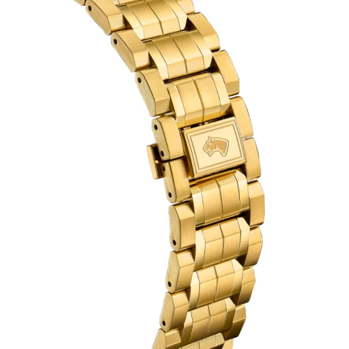 Мъжки ръчен часовник с кварцов механизъм - корпус от Стомана - Стоманена верижка - цвят Черен Сив