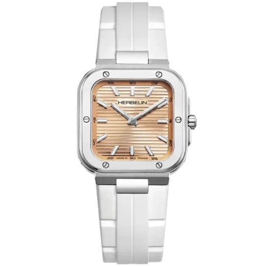 Дамски ръчен часовник с кварцов механизъм - корпус от Стомана - FKM - цвят Шампанско Бял