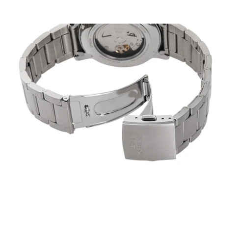 Мъжки ръчен часовник с кварцов механизъм - корпус от Стомана - Стоманена верижка - цвят Бял Сив