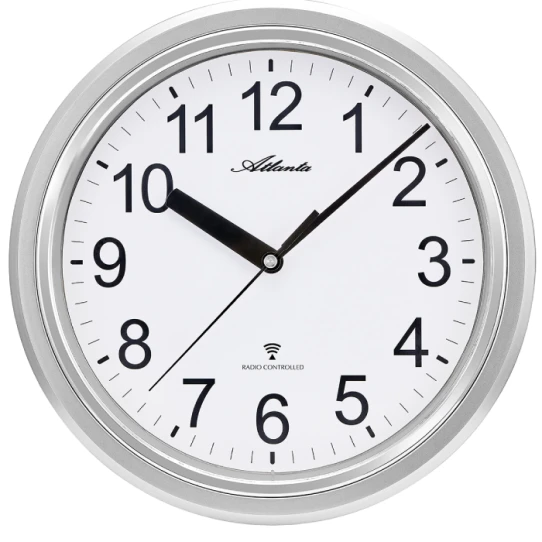 Унисекс стенен часовник с кварцов механизъм - цвят Бял Сив