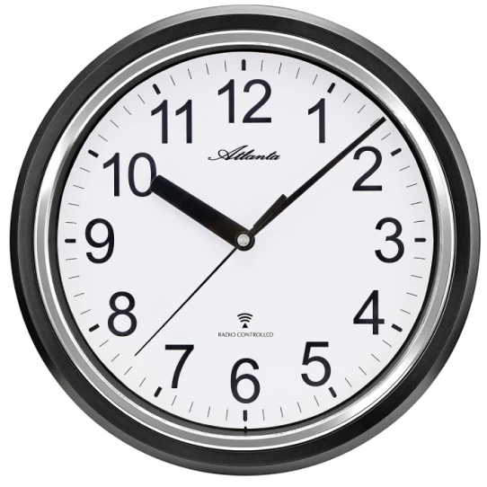 Унисекс стенен часовник с кварцов механизъм - цвят Бял Черен