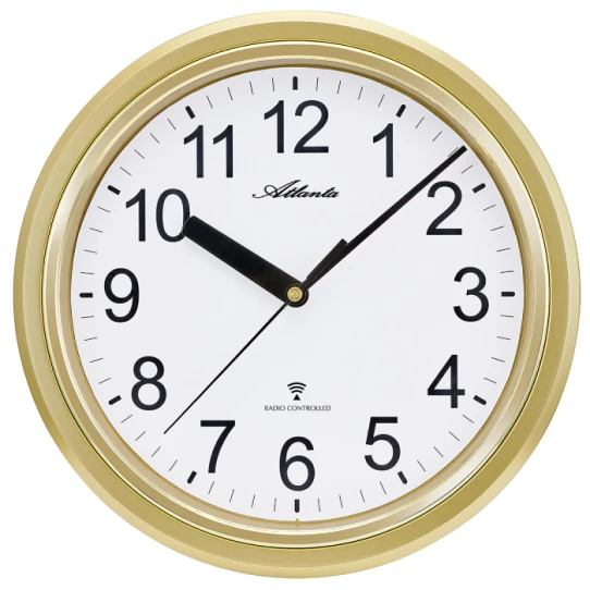 Унисекс стенен часовник с кварцов механизъм - цвят Бял Злато