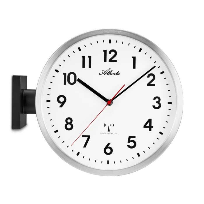 Унисекс стенен часовник с кварцов механизъм - цвят Бял Сив