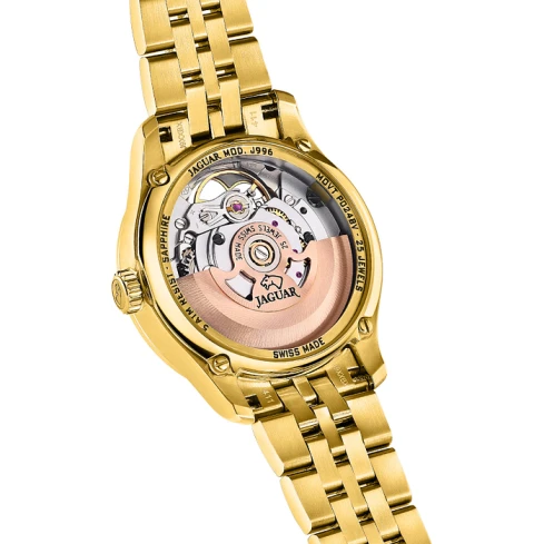 Дамски ръчен часовник с автоматичен механизъм - корпус от Стомана - Стоманена верижка - цвят Черен Злато