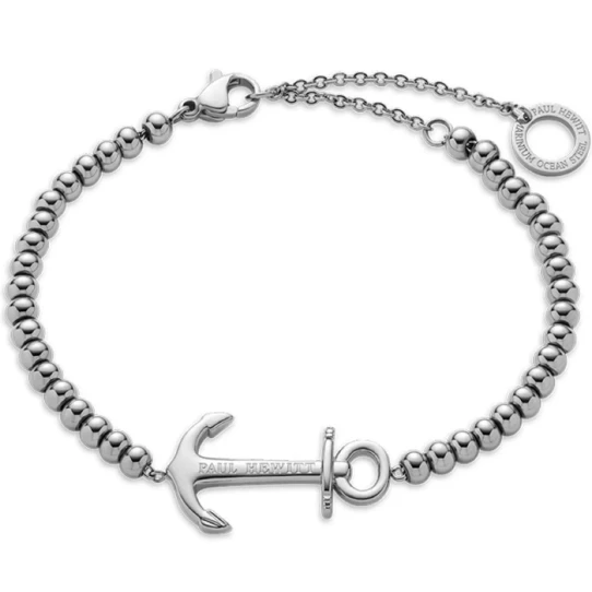 Дамски гривна от MS Рециклирана стомана - с форма Котва - Перла