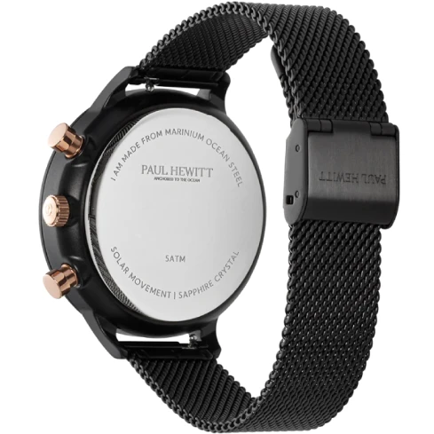 Унисекс ръчен часовник с кварцов механизъм - корпус от Стомана - Меш - цвят Черен Черен